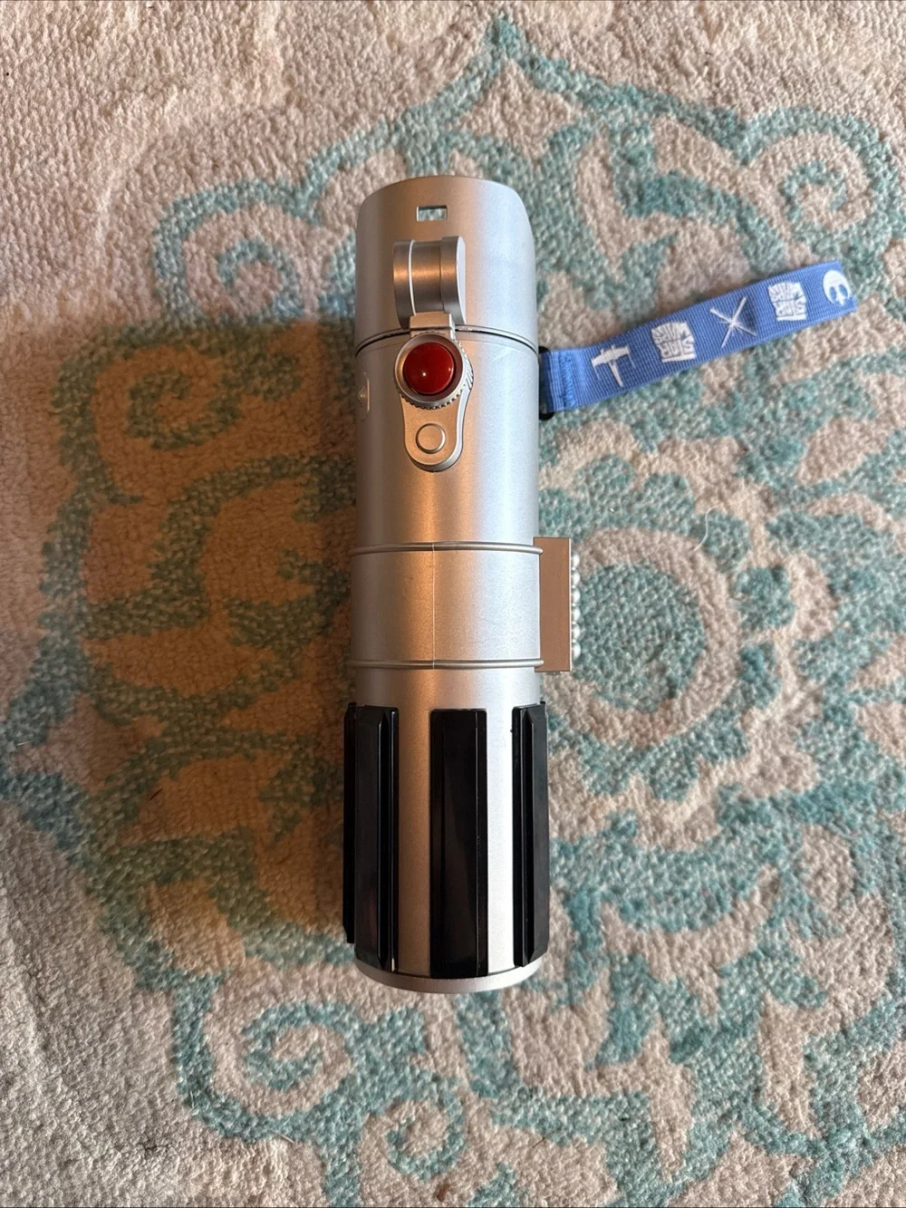 Disney Silver and Black Lightsaber Toy with Blue Strap